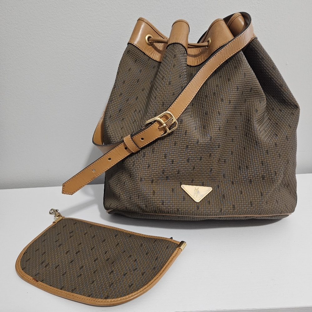 RARE YSL Vintage Bucket Shoulder Bag with Pouch